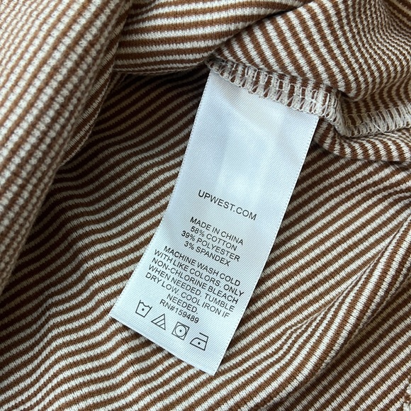 UpWest Cozy Rib Tee in Fall Stripe N222 - Picture 9 of 10